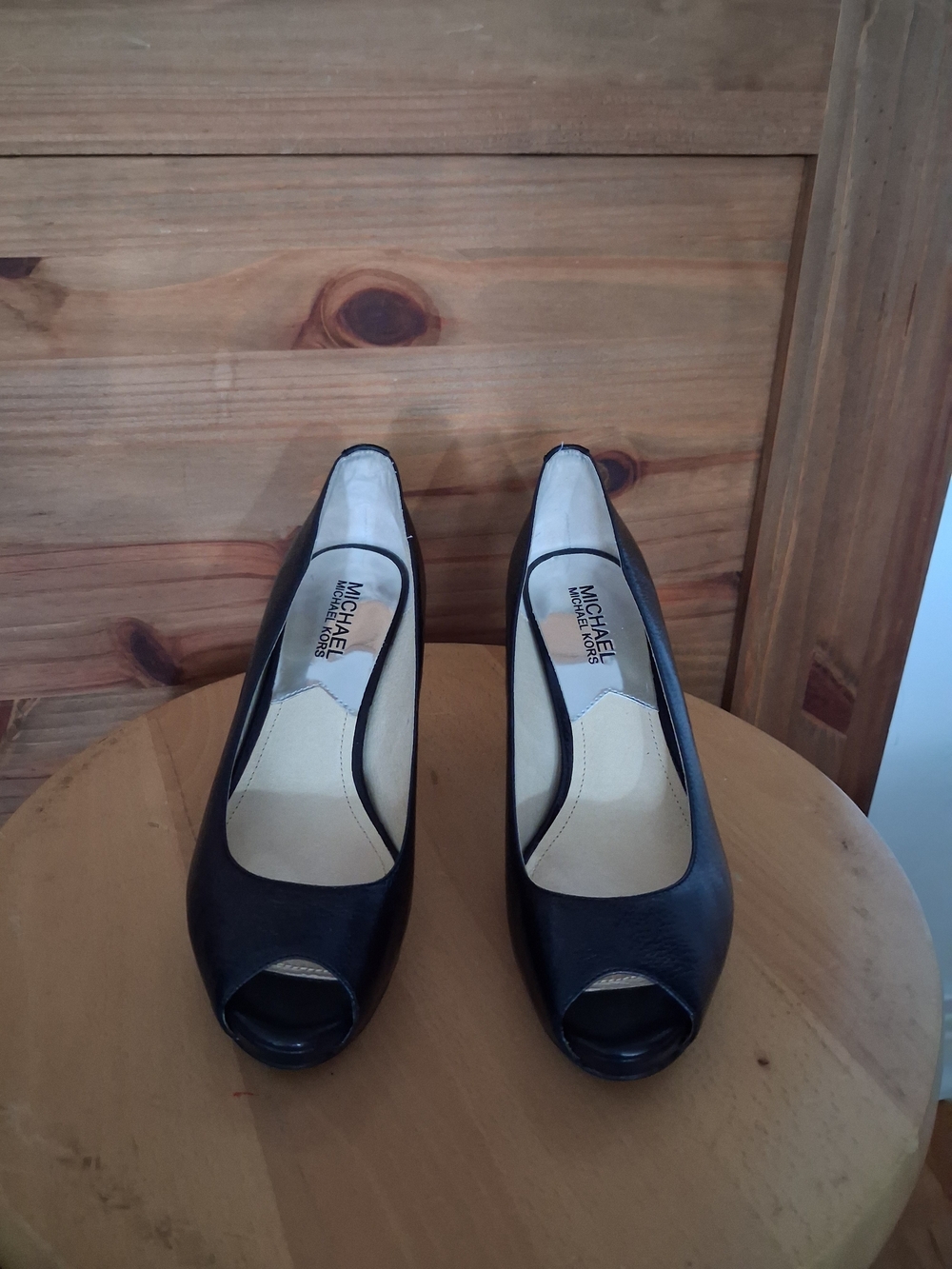 Michael Kors Black Peep-Toe Pumps Size6M